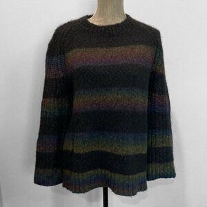 RAQUEL ALLEGRA SWEATER RAINBOW STRIPED ALPACA KNIT PULLOVER​​​​​​​